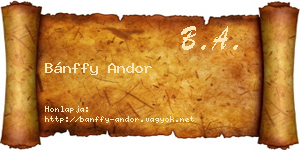 Bánffy Andor névjegykártya